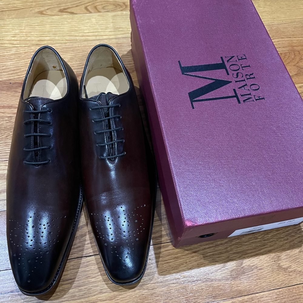 Brand New Maison Forte lace-up whole cut shoes Brown Sz 10 M - Picture 3 of 11